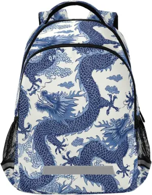 Chinese Dragon Pattern Design Waterproof Backpack - Casual Outdoor Sports Daypack with Ergonomic Shoulder Straps#277