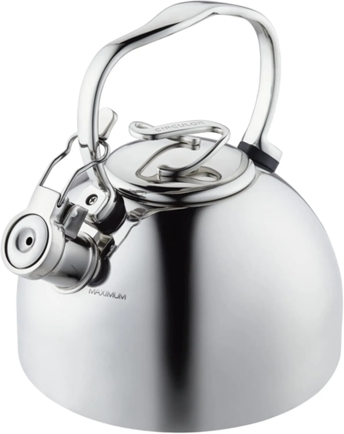 Circulon Stainless Steel Whistling Tea kettle/Teapot With Flip-Up Spout, 2.3 Quart - Silver