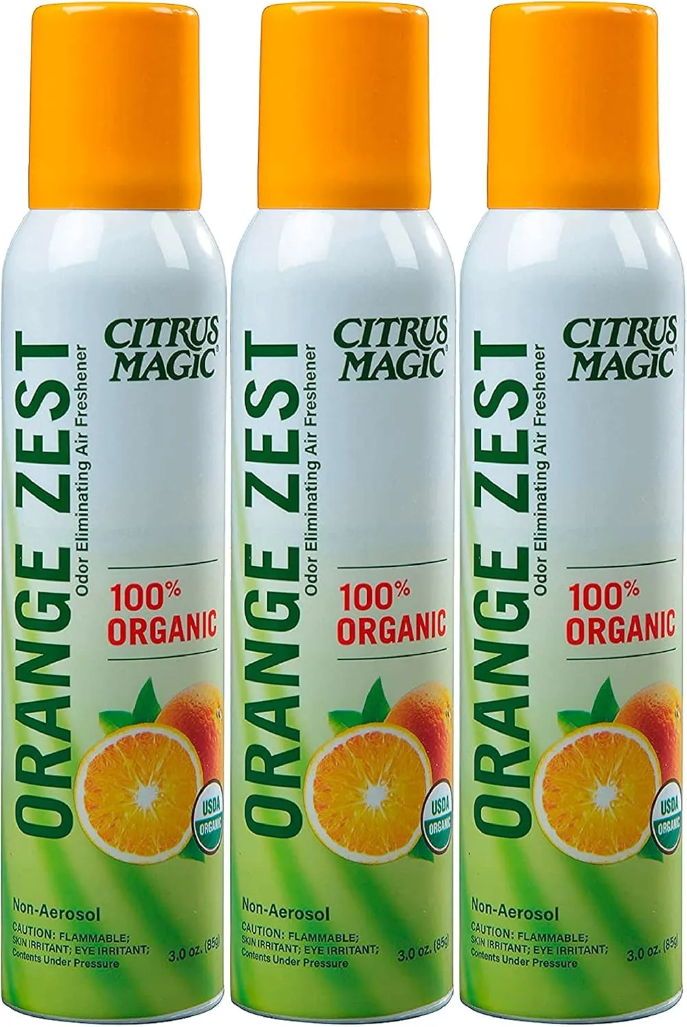Citrus Magic Organic Natural Odor Eliminating Air Freshener Spray, Orange Zest, 3-Ounce, Pack of 3