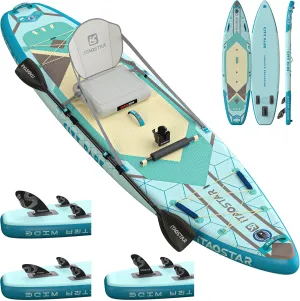 City Park 12'×35" Extra Wide Paddle Board with Seat, One-Stop Premium SUP Board Gears, Tailored 5 Fins, Stable Inflatable Stand Up Paddle Boards for Youth/Adults of All Levels