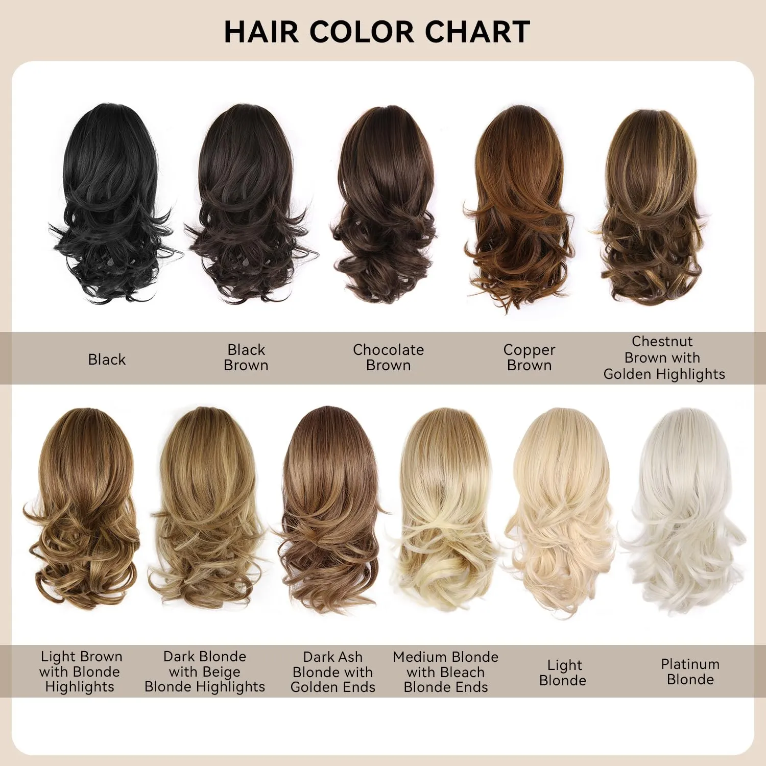 Claw Clip Ponytail Extension - 14 Inch Curly Ponytail Extension, Wavy Pony Tails Hair Extensions, Synthetic Hair Extensions Ponytail, Clip On Ponytails for Women (Color: Copper Brown)