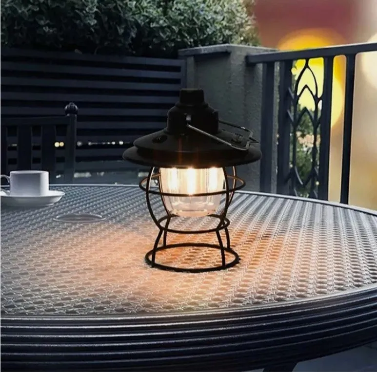 Click Vintage LED Camping Lantern With Power Bank