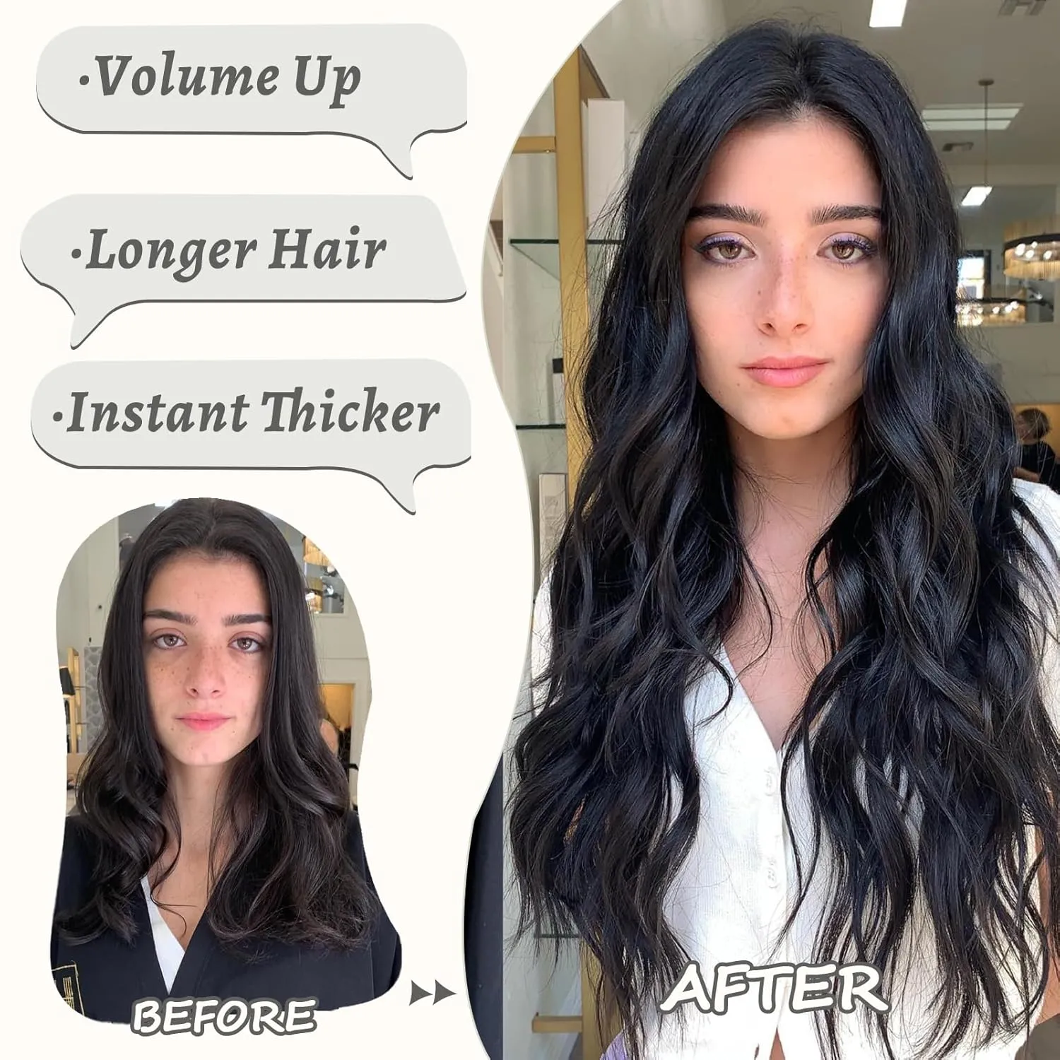 Clip in Hair Extensions 24 Inch 8PCS Ash Blonde Long Wavy Synthetic Hair Extensions Clip ins Thick Double Weft Hair Clip Extensions for Women