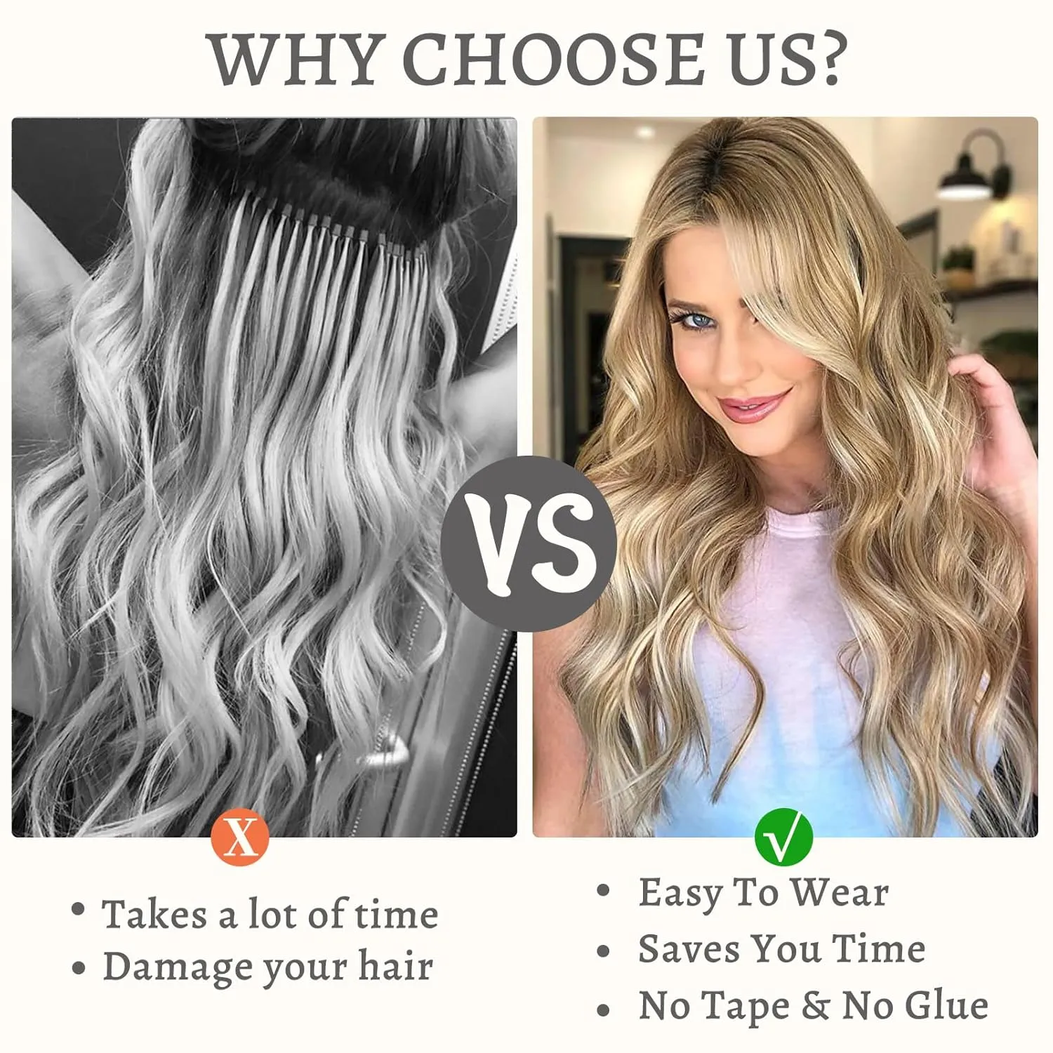 Clip in Hair Extensions 24 Inch 8PCS Ash Blonde Long Wavy Synthetic Hair Extensions Clip ins Thick Double Weft Hair Clip Extensions for Women