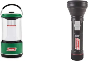Coleman LED Lantern with BatteryGuard Technology, Water-Resistant 600L/1000L Lantern with 4 Light Modes, Up to 25% More Battery Life Than Traditional Lanterns & Battery Guard 325m LED Flashlight