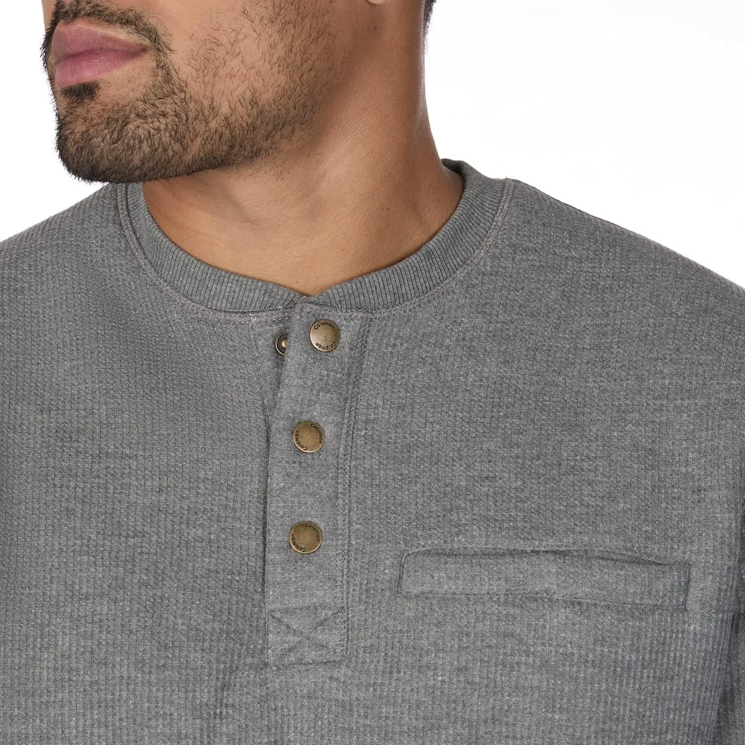 Coleman Long-Sleeve Sherpa Lined Waffle Henley Shirts for Men