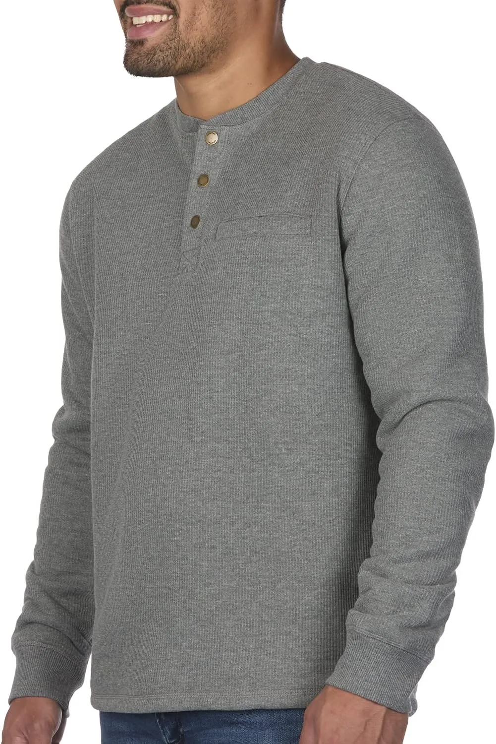 Coleman Long-Sleeve Sherpa Lined Waffle Henley Shirts for Men