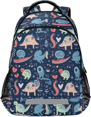 Colorful Cartoon Dinosaurs Design Waterproof Backpack - Casual Outdoor Sports Daypack with Ergonomic Shoulder Straps#304