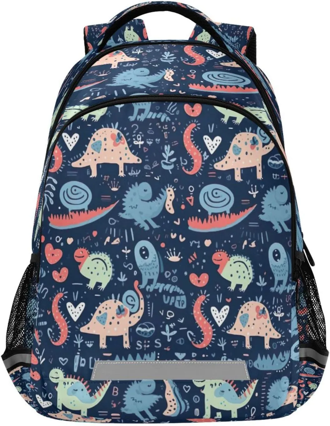 Colorful Cartoon Dinosaurs Design Waterproof Backpack - Casual Outdoor Sports Daypack with Ergonomic Shoulder Straps#304