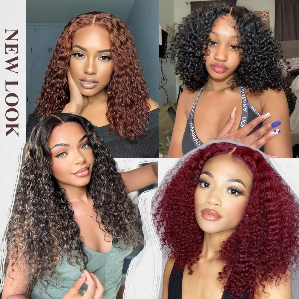 Colorful Queen Curly Lace Front Wig 18 Inch Curly Wigs for Black Women Water Wave Synthetic Lace Front Wig Pre Plucked with Baby Hair Kinky Curly Glueless Wig Black 1B