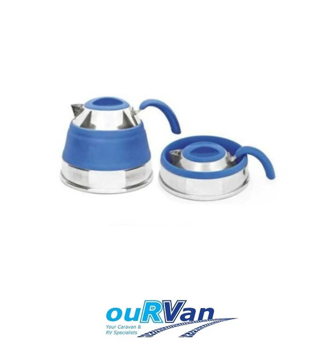 COMPACT POP UP BILLY KETTLE 1.5L BLUE COMP333B SILICONE CARAVAN RV CAMPING