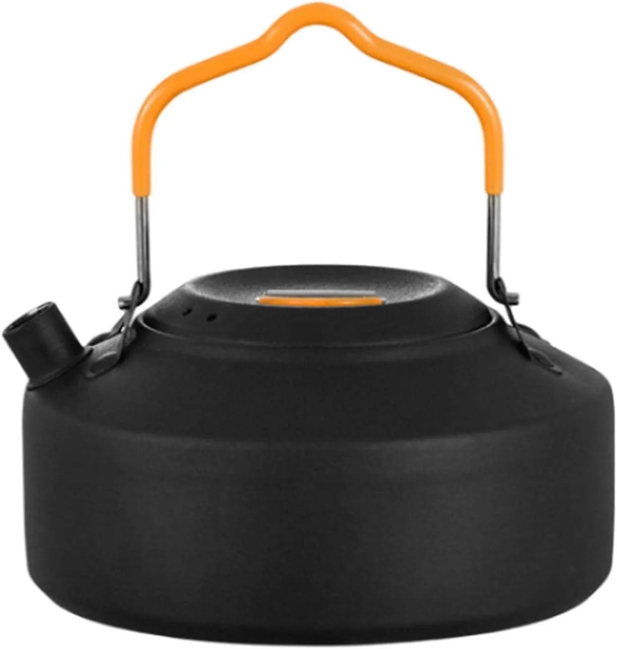 Compact Stainless Steel Kettle for Camping, Insulated Handle Coffee Pot and Water Boiler, Black