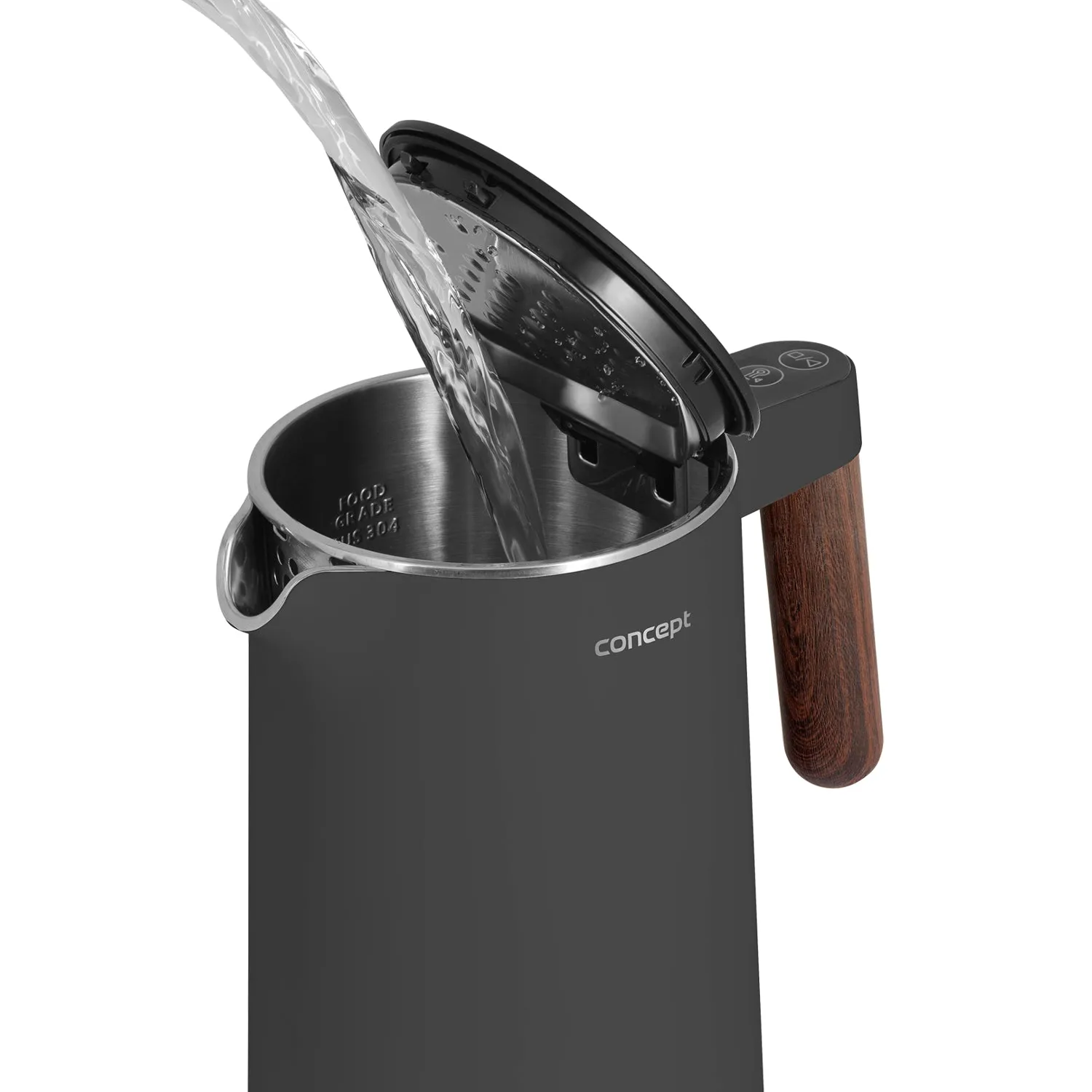 Concept Norwood RK3305 Stainless Steel Kettle Temperature Control Keep Warm 1.5L 1850-2200W Dark Grey