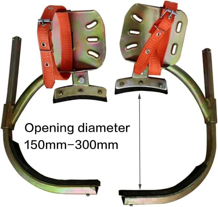 Concrete Pole Climbing Shoes, Manganese Steel Adjustable Sturdy Pole Climbing Pedals, Suitable for Electrical Systems,15~30cm