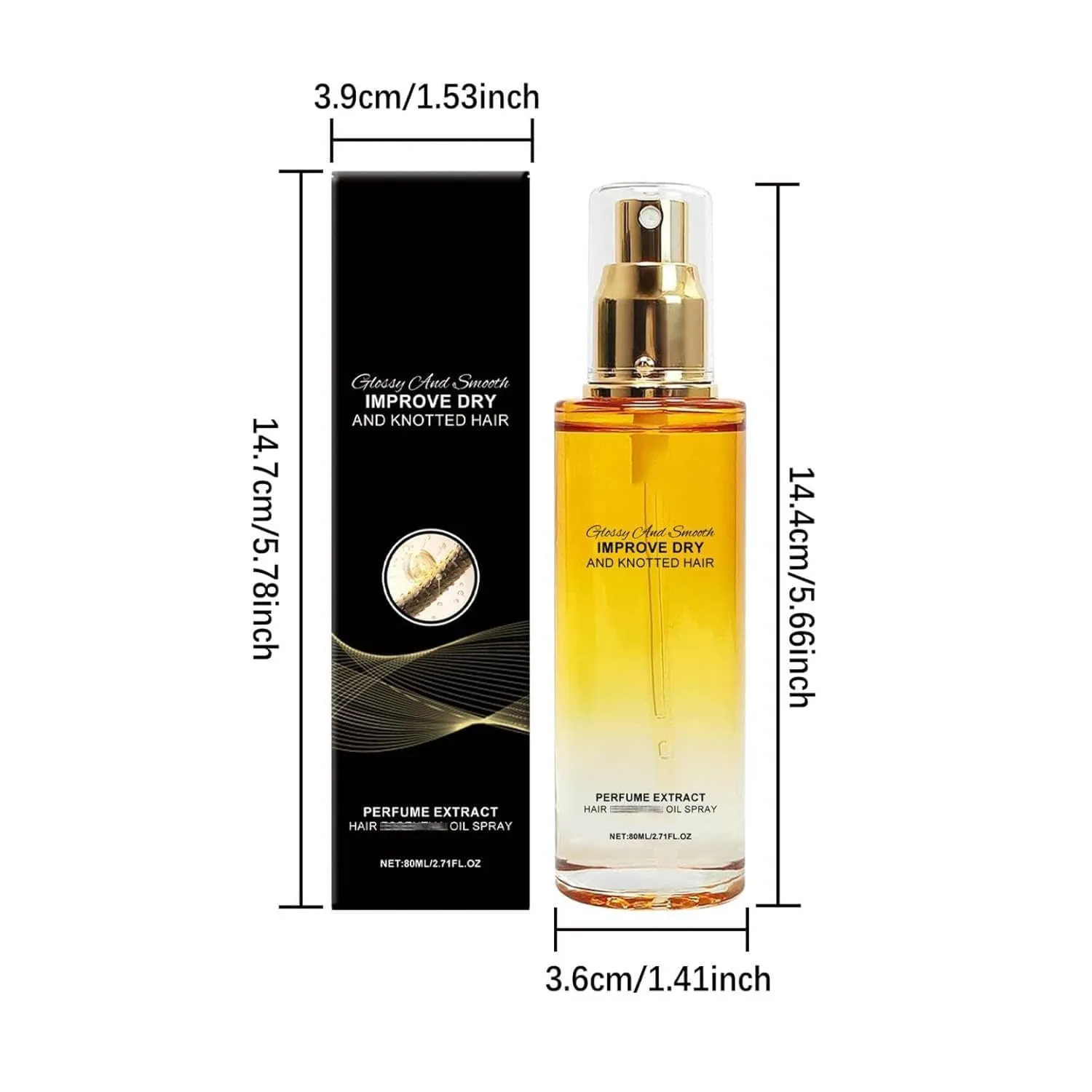 Conditioning Oil Spray Scalp & Hair Strengthener Leave-In Conditioner Comforting Shampoo Cleanser, Conditioner Comforting Scented Hair Oil Perfume Spray for Dry and Frizzy Hair (80ml, 2PCS)