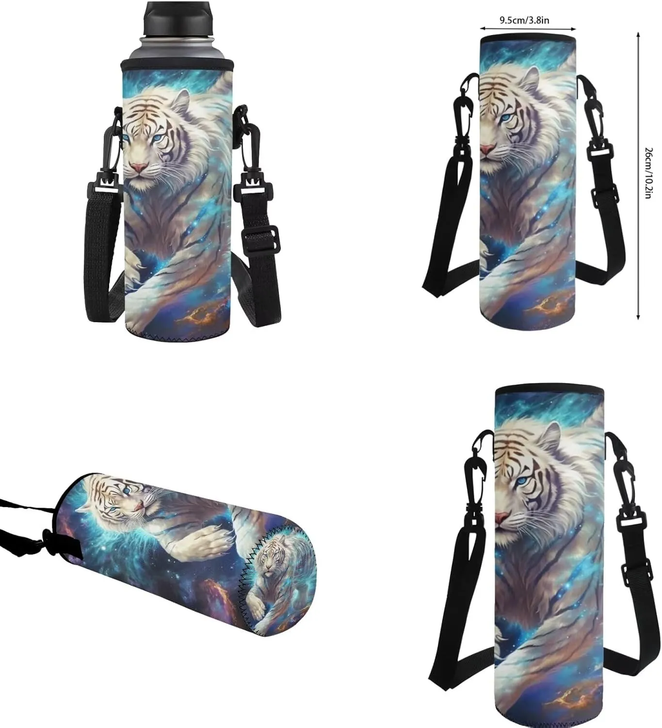 Cool Tiger 2Th Grade Backpack for Boys Backpack and Lunch Bag Pencil Case Water Bottle Sleeve Set for Boys Ideal for Students Go To School Extracurricular Activities
