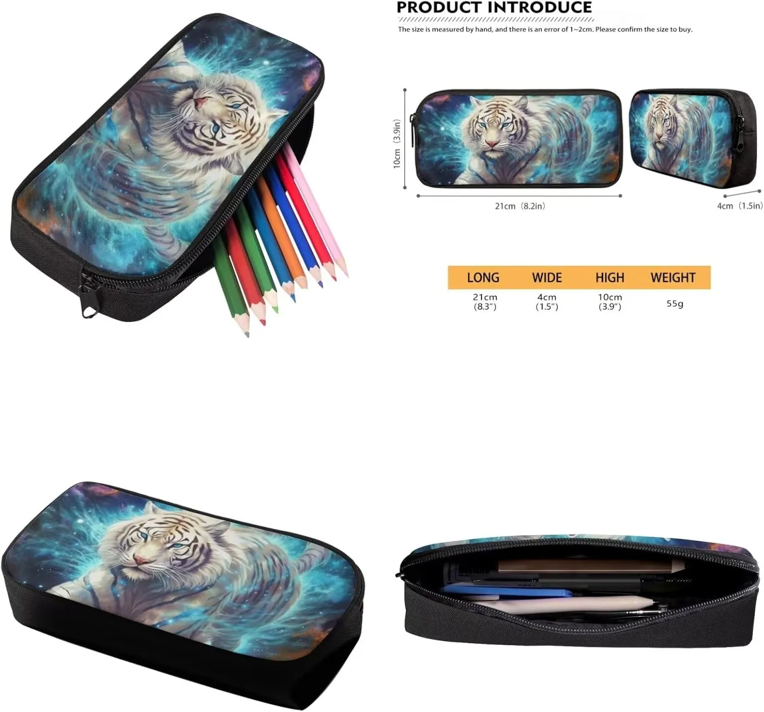 Cool Tiger 2Th Grade Backpack for Boys Backpack and Lunch Bag Pencil Case Water Bottle Sleeve Set for Boys Ideal for Students Go To School Extracurricular Activities
