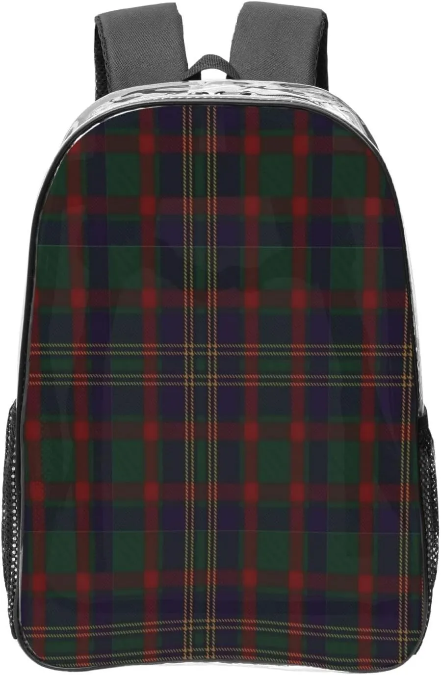 Cork, County (District) Tartan Lightweight Clear Backpack - Transparent Bag For Work, Gym & Stadium Compliance