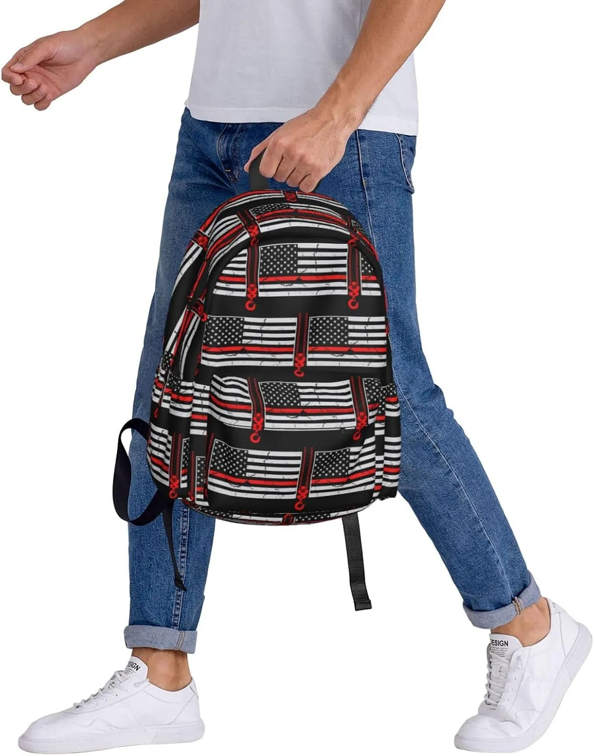Crane Operator American Flag Backpack Large Capacity Backpack Lightweight Double Shoulder Bag For Women Men Travel