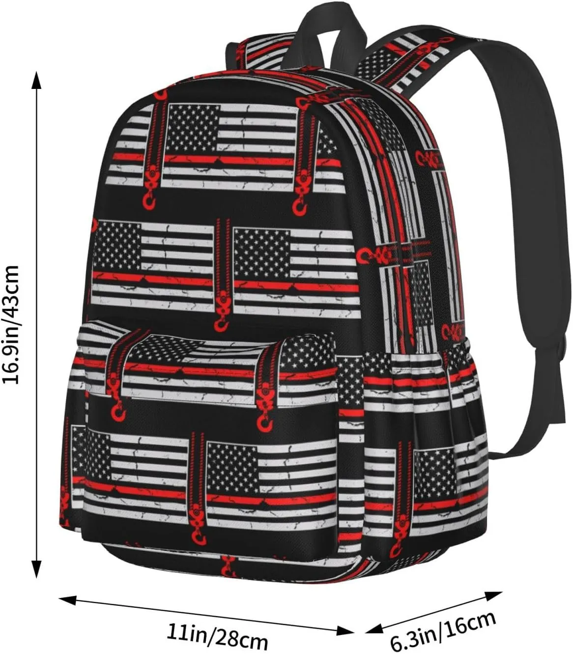 Crane Operator American Flag Backpack Large Capacity Backpack Lightweight Double Shoulder Bag For Women Men Travel