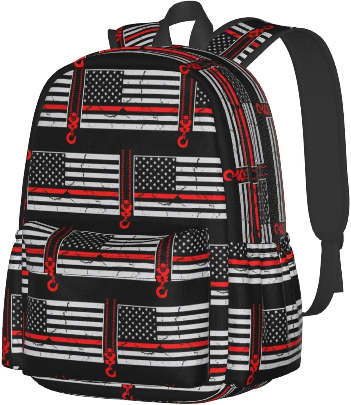 Crane Operator American Flag Backpack Large Capacity Backpack Lightweight Double Shoulder Bag For Women Men Travel