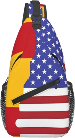 Cross Chest Bag Diagonally - Quality, Durable, and Spacious Shoulder Bag for Men and Women American Spain Flag Pattern