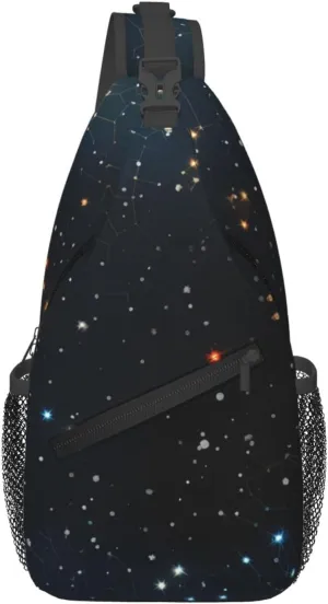 Cross Chest Bag Diagonally - Quality, Durable, and Spacious Shoulder Bag for Men and Women constellation star clusters galaxies Prints