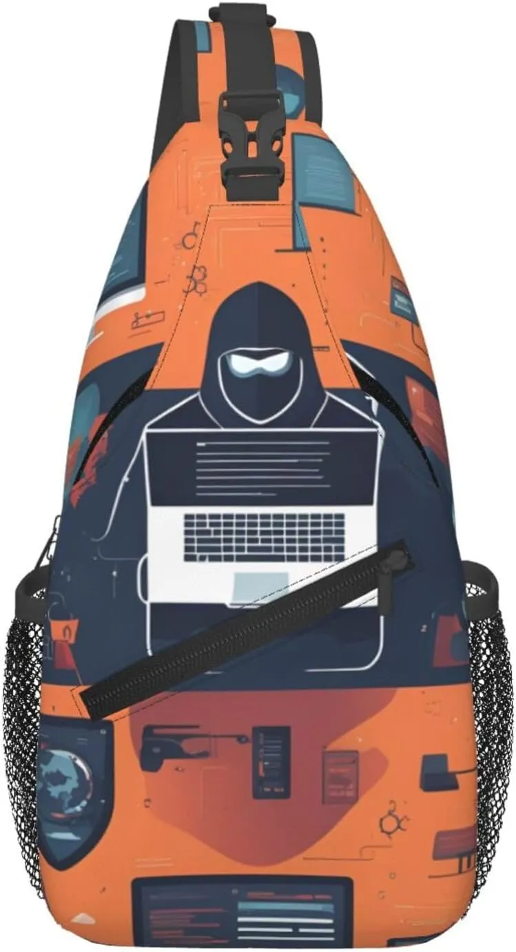 Cross Chest Bag Diagonally - Quality, Durable, and Spacious Shoulder Bag for Men and Women Hacker Attack Prints