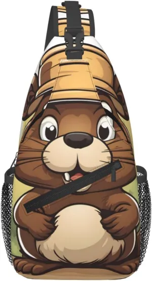 Cross Chest Bag Diagonally - Quality, Durable, and Spacious Shoulder Bag for Men and Women Naughty Beaver Prints