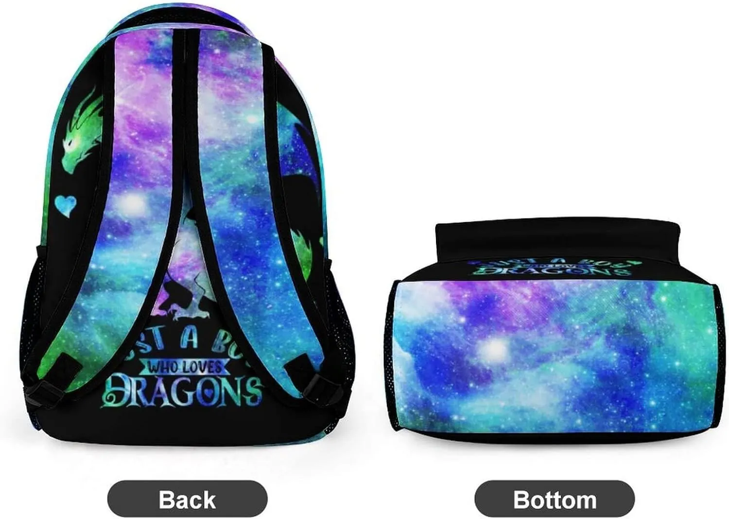 Custom Dragon School Backpack, 16 Inch Cute Dragon Themed Bookbag for Kids Girls Boys, Personalized School Backpack for Students Children, Lightweight, Large Capacity