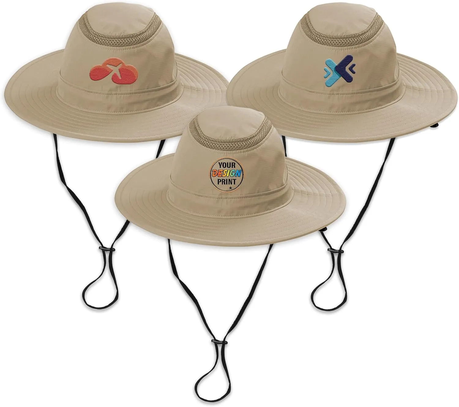 Custom Embroidered Brim Hat Add Your Design Logo Adjustable UPF 30  Travel Fishing Sun Hats