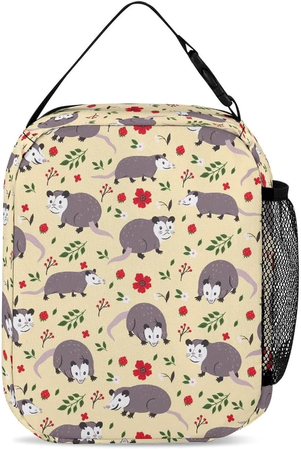 Custom Opossum Backpack with Lunch Box & Pencil Case for Kids Girls Boys School, 16 Inch Cute Opossums Bookbag, School Backpack for Students Children, Lightweight, Large Capacity