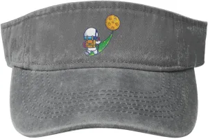 Cute Astronaut Trekking to The Moon Sun Visor Hats Cotton Baseball Cap for Women Men Adjustable Sun Hat