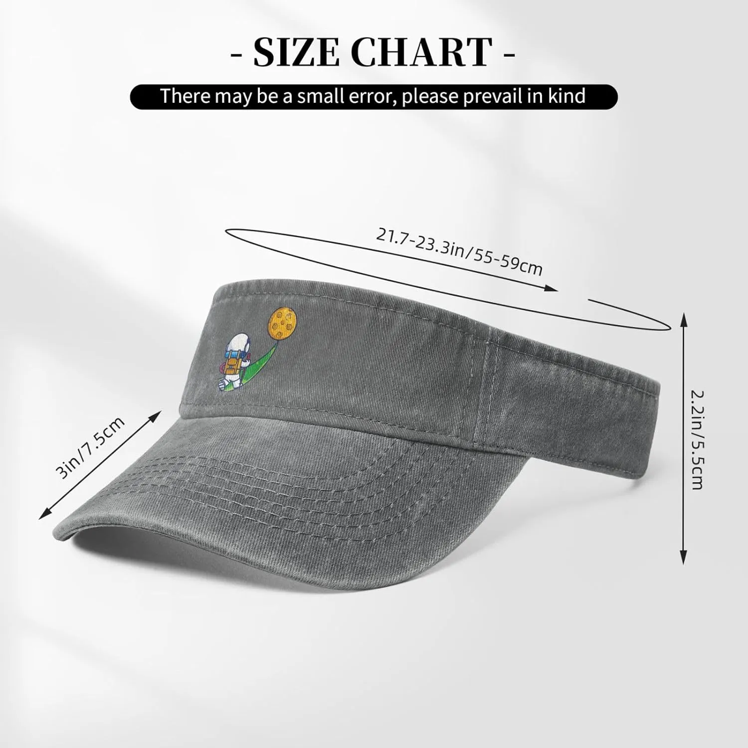 Cute Astronaut Trekking to The Moon Sun Visor Hats Cotton Baseball Cap for Women Men Adjustable Sun Hat