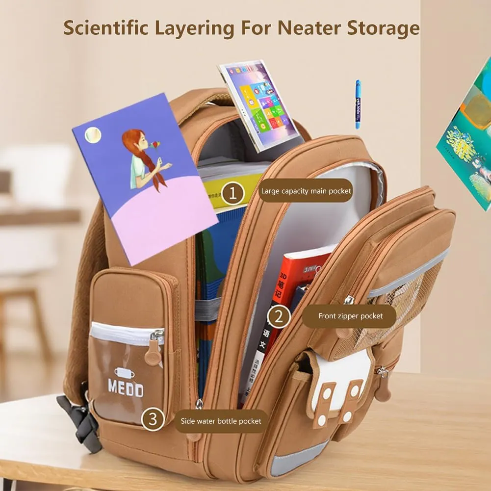 Cute Capybara Backpack with Chic Case, Cartoon Large Capacity Backpack, Durable Casual Bag, Suitable for Junior High Students (Brown, Small)
