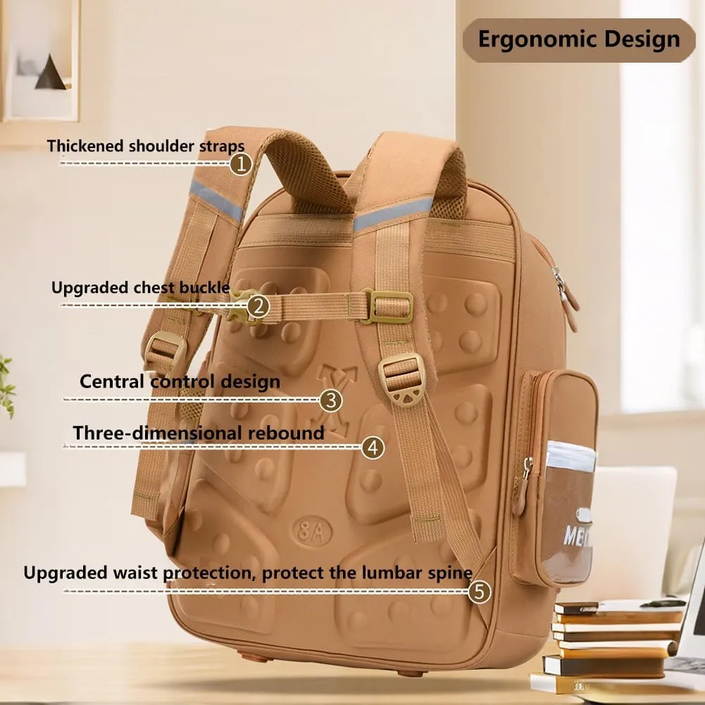 Cute Capybara Backpack with Chic Case, Cartoon Large Capacity Backpack, Durable Casual Bag, Suitable for Junior High Students (Brown, Small)