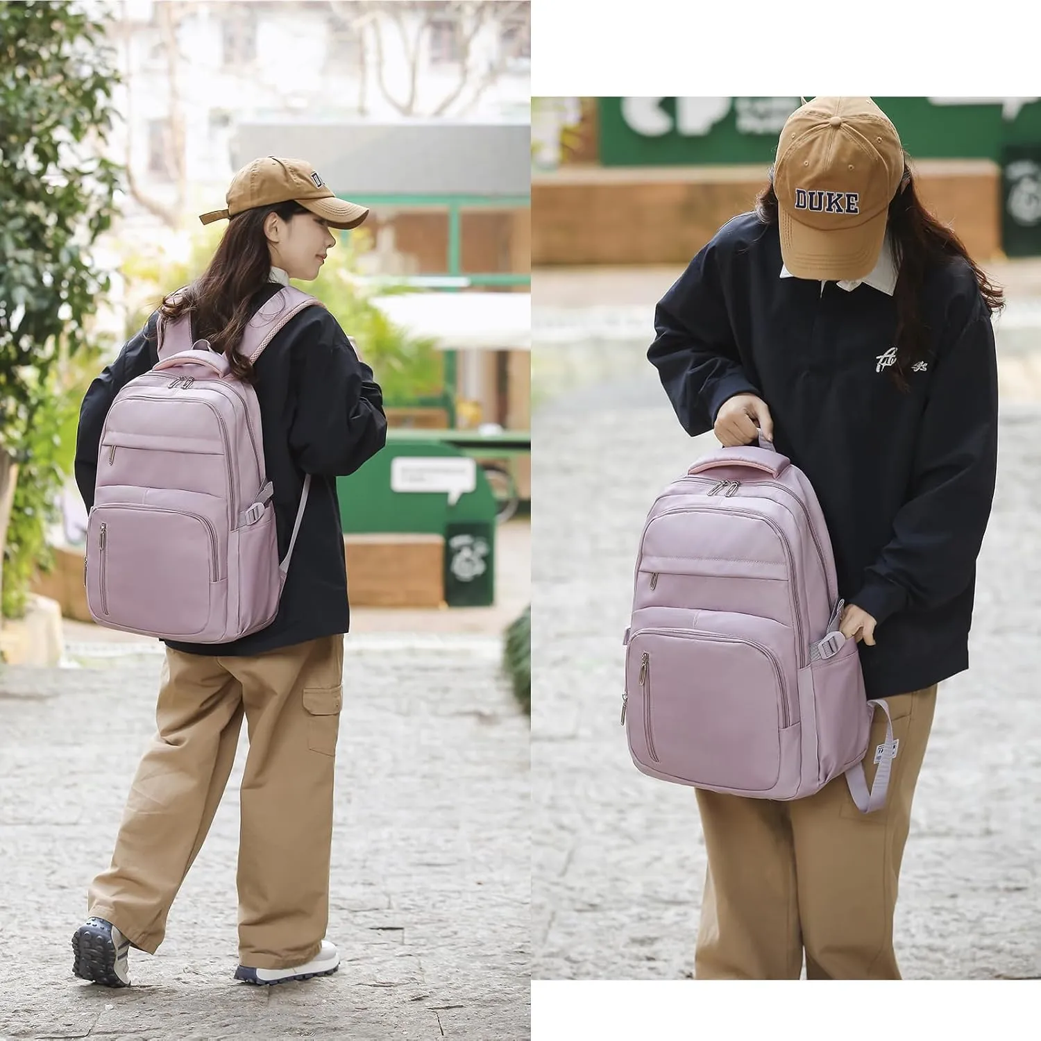 Cute School Backpack for Women Men Casual Travel Laptop Backpack Aesthetic Lightweight College Bookbags for Kids(Purple)