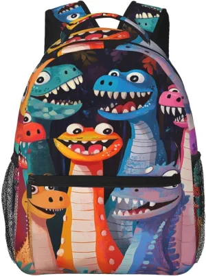 Cute Smiling Dino Practical Backpack For Trekking Men/Male Women/Female
