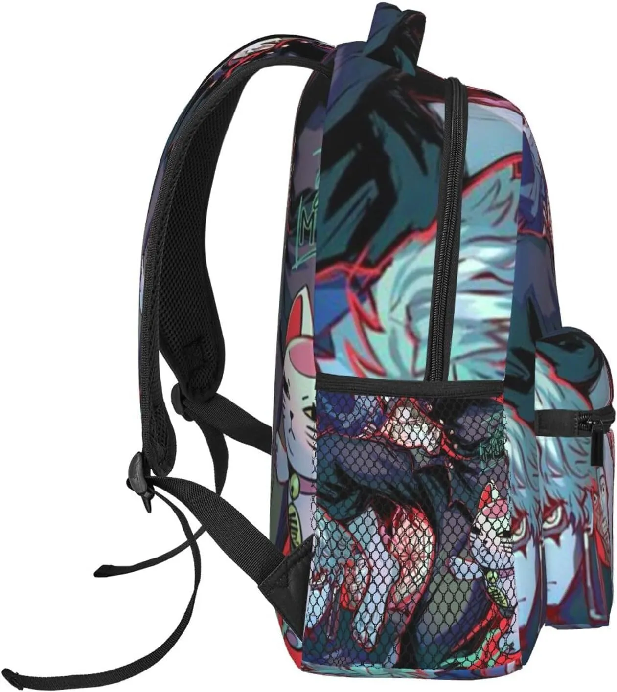 D-adan lightweight casual student backpack with adjustable shoulder straps and cushioned back for comfort Black