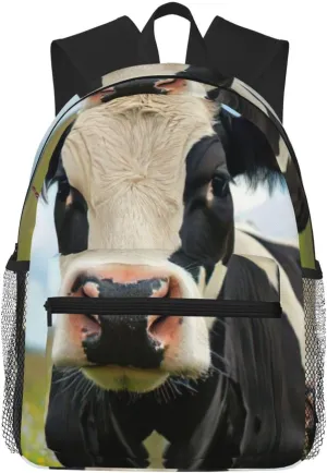 Dairy Cow Print Large Capacity Lightweight Travel Casual Backpack Shoulder Bag Daypack for Men Women