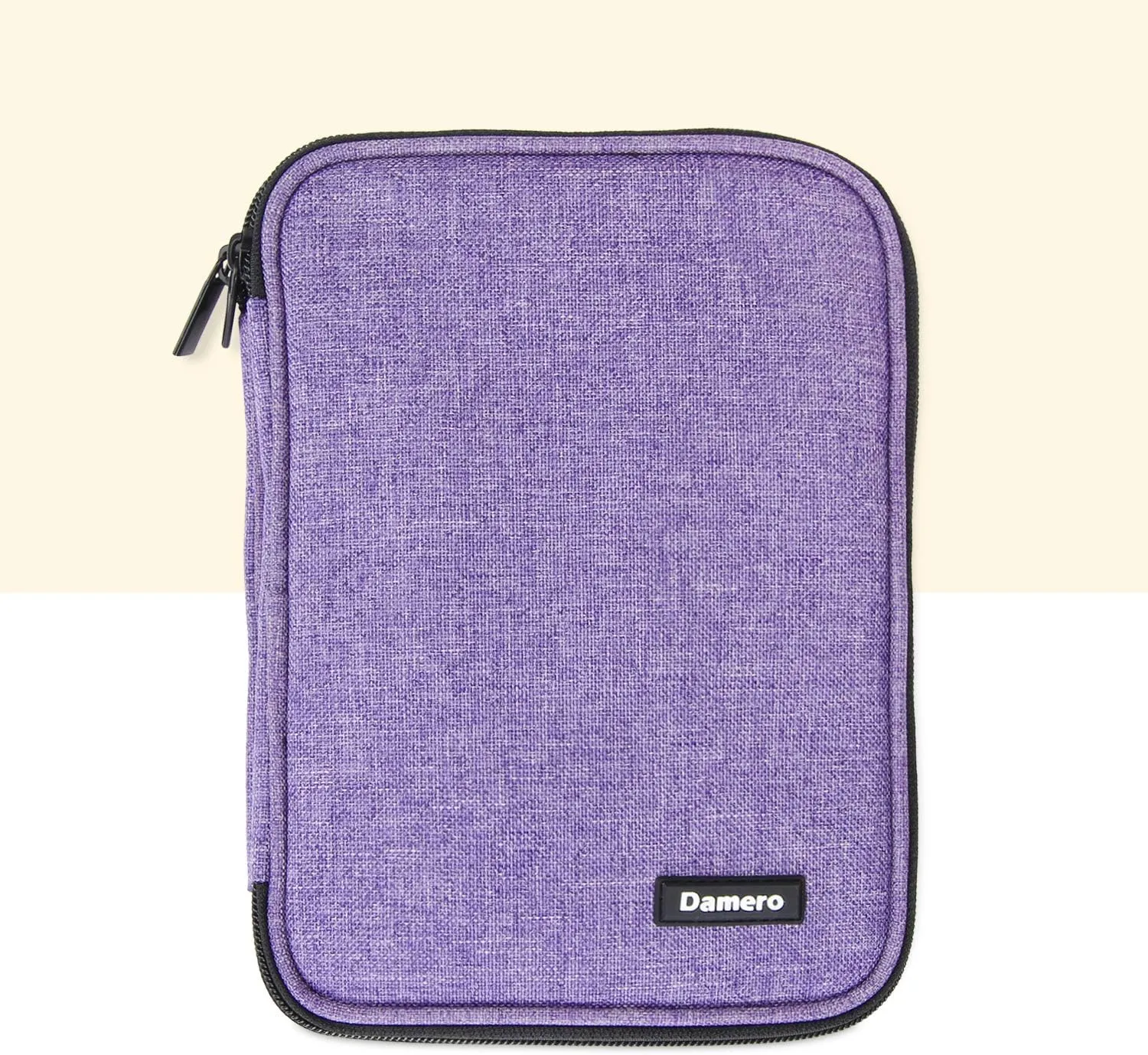 Damero Crochet Hook Case, Travel Storage Bag for Swing Crochet Hooks, Lighted Hooks, Needles(Up to 8'') and Accessories, Large, Purple (No Accessories Included)