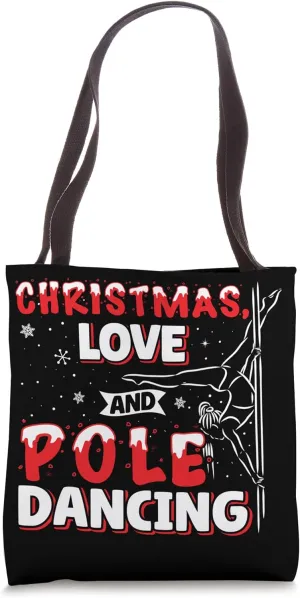 Dancer, Pole Dancing Christmas Love Pole Dance Tote Bag