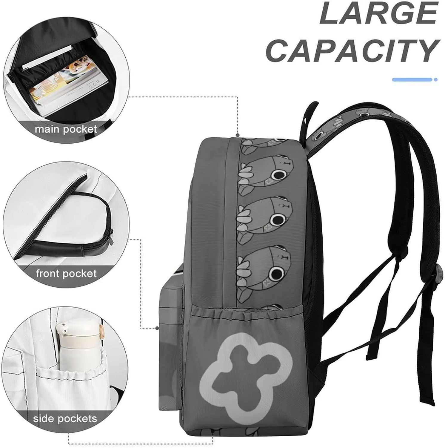 Dandy's World Backpack 16.5 Inch Single Compartment Double Shoulder Cartoon Cute Travel Backpack Lightweight (Style-3)