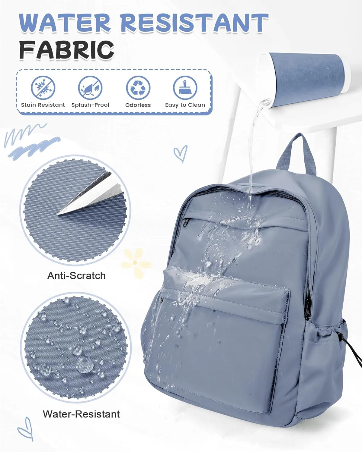 Dark Blue Backpack for School Women Girls, Waterproof Bookbag Cute High School Backpackss for Men Teen Boys, Lightweight Travel College Backpack Mochilas Escolares para Casual Daypack Rucksack