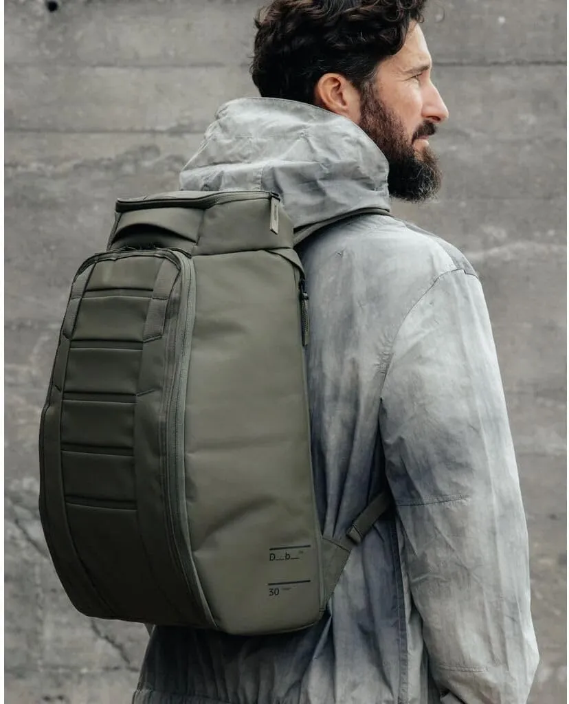 Db Journey The Hugger Backpack - Durable Travel Backpack with Laptop Compartment & Pockets for Work, Luggage Backpack with Roller Bag Hook Up System, 30L - Moss Green
