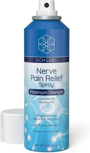 DCH Nerve Pain Relief Spray, Maximum Strength Lidocaine & Menthol, with Arnica & Aloe for Relief in Toes, Feet, Hands & Legs, Ideal for Neuropathy, 5 oz (1-Pack)