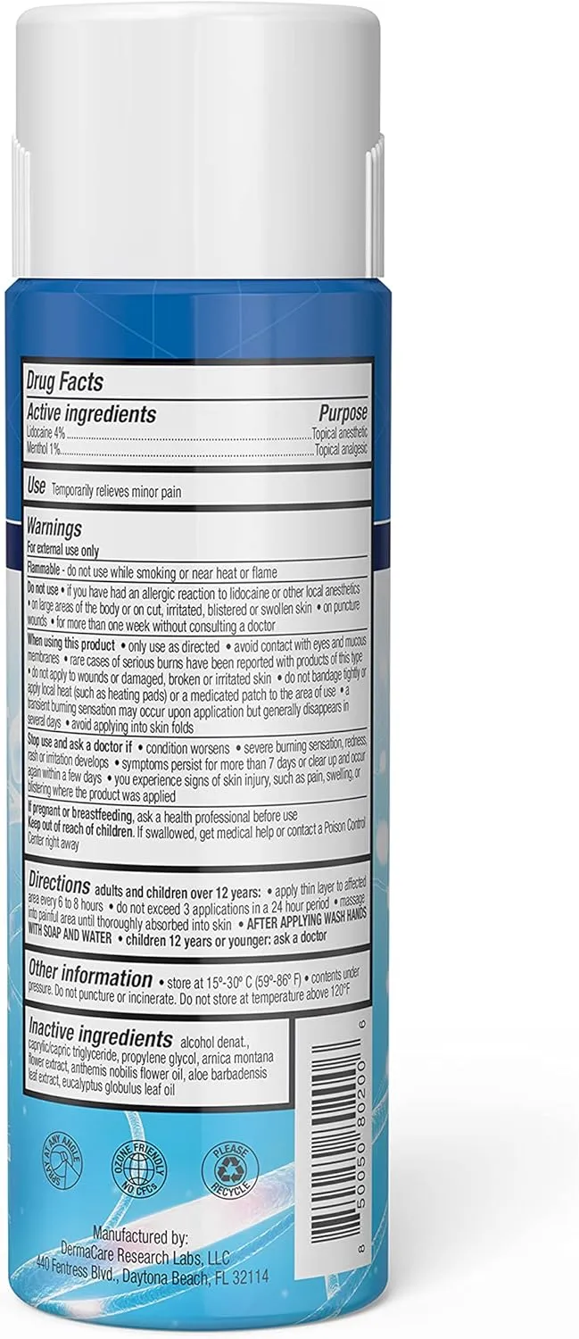 DCH Nerve Pain Relief Spray, Maximum Strength Lidocaine & Menthol, with Arnica & Aloe for Relief in Toes, Feet, Hands & Legs, Ideal for Neuropathy, 5 oz (1-Pack)