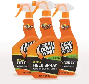 DEAD DOWN WIND Scent Eliminating Spray Bottle (32 Oz) 3pk - Natural Woods Liquid Hunting Scent Eliminators - Advanced Hunting Essentials
