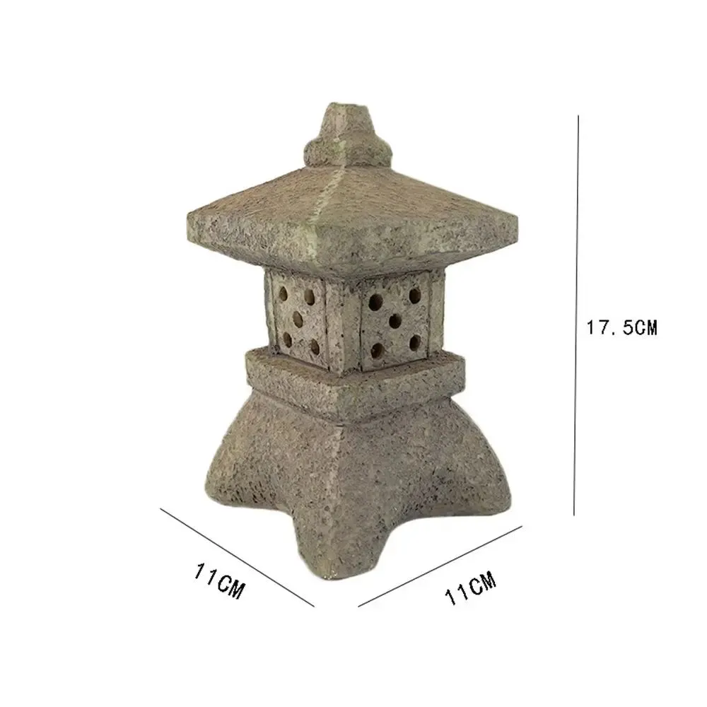 Decoration Zen Ornaments Solar Powered Tower Garden Statue Palace Lanterns Chinese Solar Lamp Stone Courtyard Pagoda Lantern