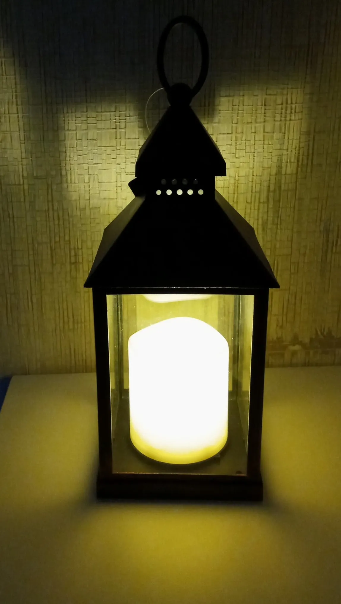 Decorative Brown Lantern 37892 With Battery Operated Candle 9-1/2" 2pcs